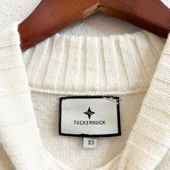 Tuckernuck Cream Mock Neck Oversized Knit Sweater Dress Size XS - Picture 6 of 12